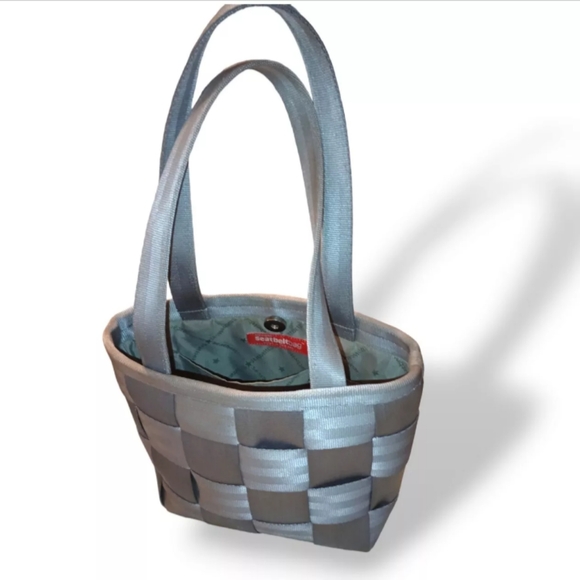 Harvey's Seatbelt Purse Grey Medium Made Of Real Recycled Seatbelts Hand Bag - Picture 2 of 9
